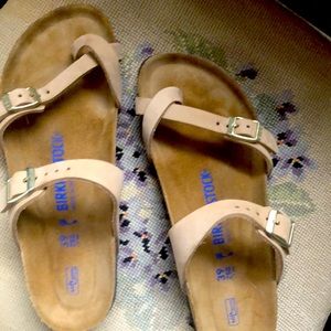 Birkenstock sandals. Soft footbed. Worn once then had foot surgery.